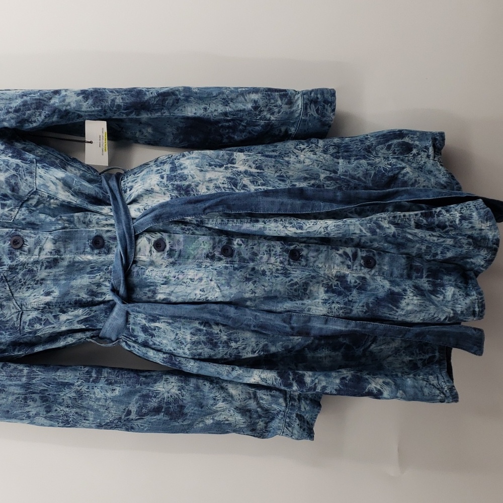 3/$30 Bella dahl seamed utility shirt dress in crystal indigo wash nwt - Picture 3 of 12